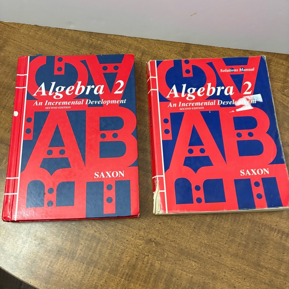 Lot Of 2 Saxon Algebra 2 Textbook & Solutions 1995